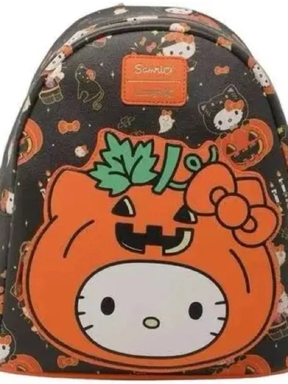 Sanrio Hello Kitty Pumpkin Mini-Backpack - Orange & Black Halloween   Bags